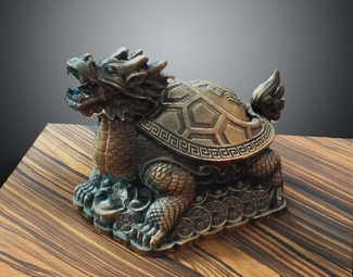 中式 雕塑 龙龟 陈设