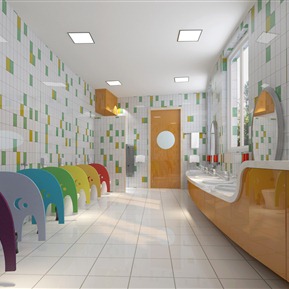 现代 卫生间 幼儿园儿童卫生间组合