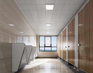 现代公共卫生间效果图