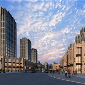 现代 商业街 公寓商业街