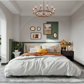 美式 卧室 主卧室