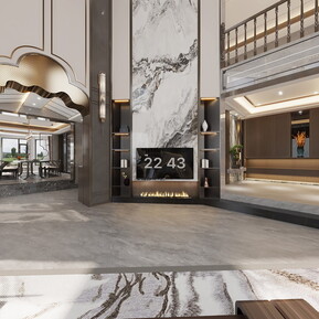 新中式 复式客厅