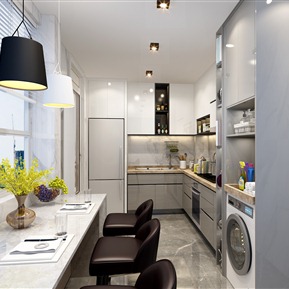 现代 厨房 书房榻榻米厨房