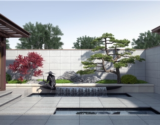 新中式 庭院 庭院水景
