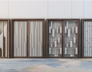 新中式木质推拉门