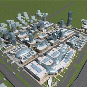 现代 鸟瞰图 办公区