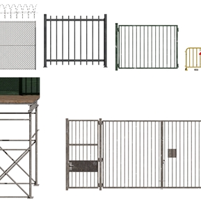 现代 围栏 铁栅栏脚手架