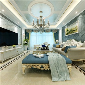 欧式 客餐厅 全景客厅