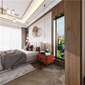 轻奢 卧室 主卧套房全景