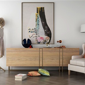 现代 边柜 装饰柜装饰品装饰画组合