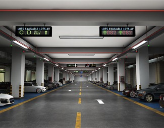 现代地下车库空间