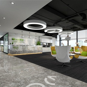 现代 前台 办公前台接待大厅休息区