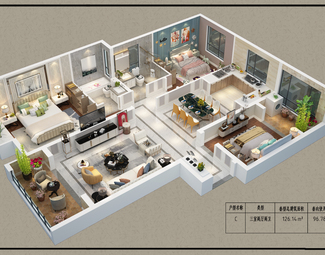 现代 鸟瞰图 户型鸟瞰户型