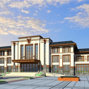 新中式 会所建筑 会所别墅
