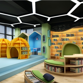 现代 图书馆 儿童绘本馆图书馆