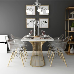 北欧 餐桌椅组合  餐桌 装饰柜 装饰品组合