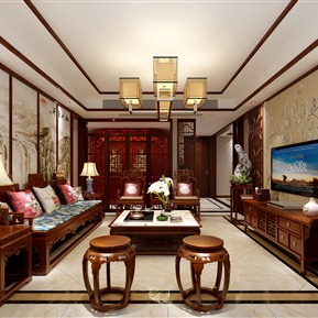 新中式 客厅 客餐厅