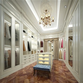轻奢 衣帽间 白色衣帽间