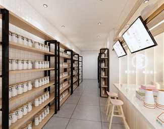 现代 奶茶店