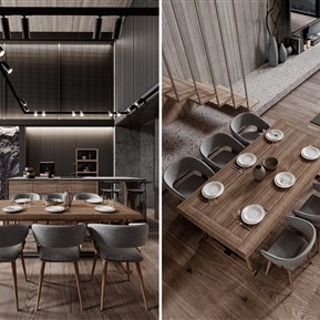 现代 客餐厅 餐厅