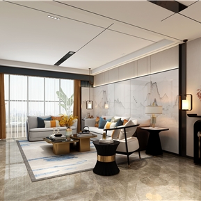 新中式 客餐厅 客餐厅厨房