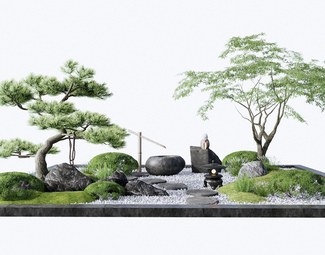 新中式 景观小品 庭院景观小品