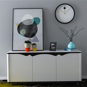 现代 玄关柜 装饰柜 边柜 装饰画 装饰品组合