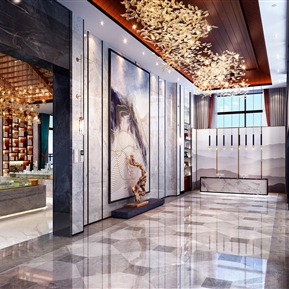 新中式 售楼处 售楼处前台接待