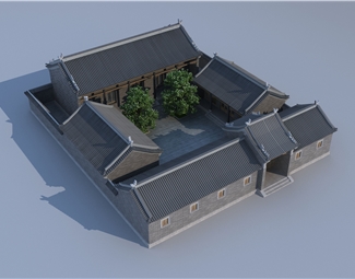 中式古建别墅庭院