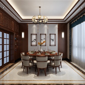 新中式 餐厅 别墅