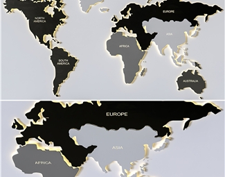 现代世界地图挂件