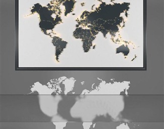 现代地图背景墙
