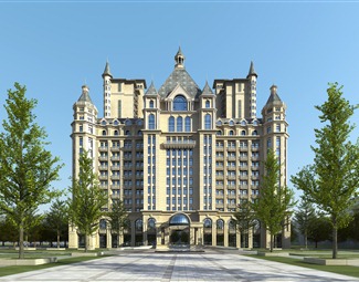 欧式酒店建筑3d模型