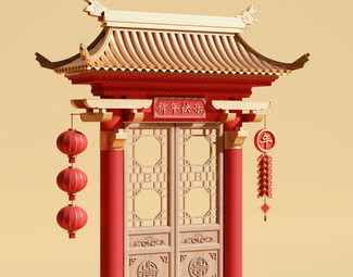 新中式 美陈 门头