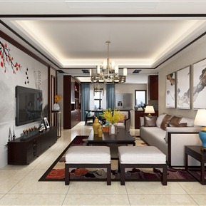 新中式 客餐厅 客厅餐厅