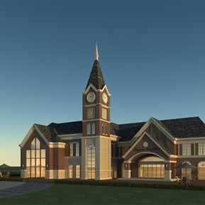 欧式 售楼处建筑 售楼处活动中心