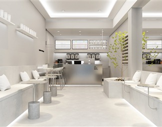 现代 奶茶店