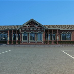 欧式 餐厅建筑 餐厅休息区办公楼