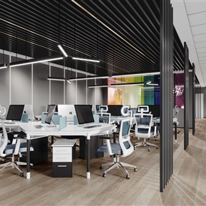 现代 公共办公区 公共区办公室