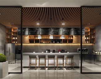 现代咖啡厅水吧台
