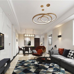 现代 客厅 客餐厅