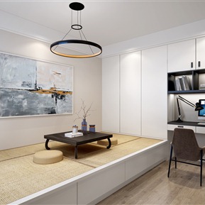 现代 书房 书房榻榻米厨房