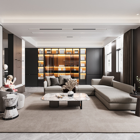 现代 客餐厅 别墅客厅