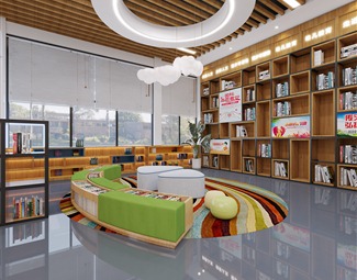 现代图书馆自习室