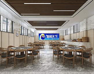 新中式餐厅桌椅组合