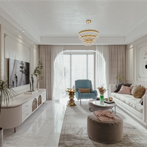 法式 客厅 客餐厅