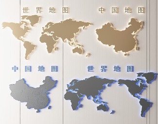 现代文化墙地图