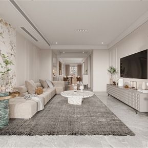 现代 客餐厅 主卧 衣帽间