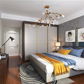 现代 卧室 卧室主人房