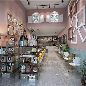 现代 奶茶店 甜品店